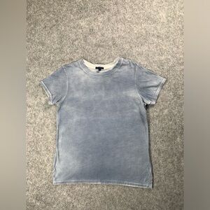 Patrick Assaraf Women’s Short Sleeve Washed Blue Tee